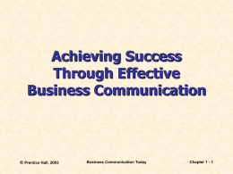 Communication, Business, and You