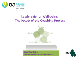 Leadership for Well-being -The Power of the Coaching Process