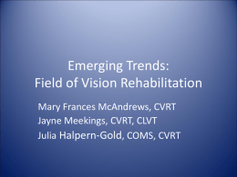 Emerging Trends: Field of Vision Rehabilitation