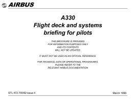 A330 Flight deck and systems briefing for pilots
