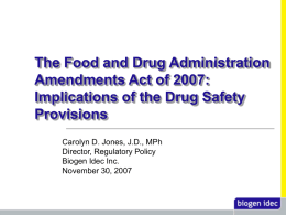 The Food and Drug Administration Amendments Act of 2007