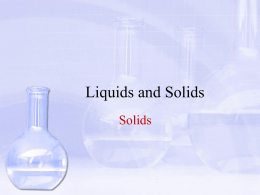 Liquids and Solids - Madison Public Schools