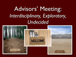 Preliminary Advising Session