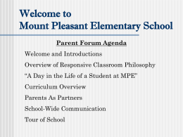 Welcome to Mount Pleasant Elementary School