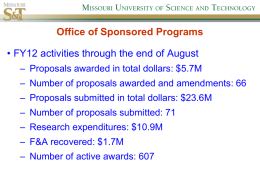 G and C Report - Missouri S&T - Office of Sponsored Programs