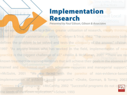 Implementation Research - Welcome to Gibson & Associates