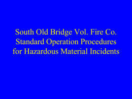 South Old Bridge Vol. Fire Co. Standard Operation