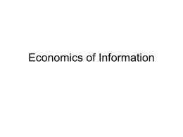 Economics of Information - University College London