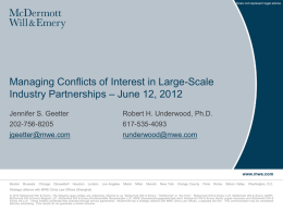 Managing Conflicts of Interest in Large