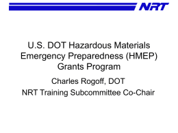 Hazardous Materials Emergency Preparedness (HMEP)