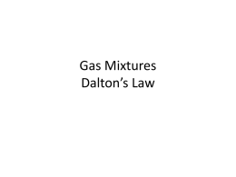 Gas Mixtures Dalton’s Law
