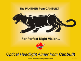 The Panther Optical Headlight Aimer from Canbuilt
