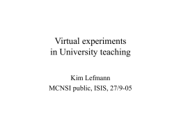 Virtual experiments for teaching and training