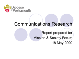 Communications Research - Anglican Diocese of Portsmouth