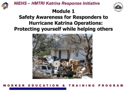 Module 1 Katrina Response Safety Training