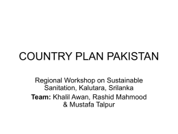 COUNTRY PLAN - Ecological Sanitation Research Programme