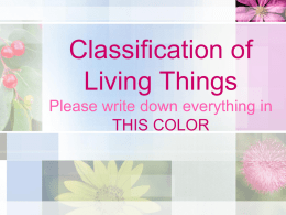 Classification of Living Things - Lebanon City Schools