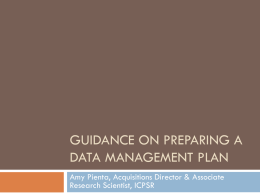 Creating an Effective Data Management Plan
