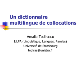 Un dictionnaire multilingue de collocations