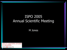ISPO 2005 Annual Scientific Meeting