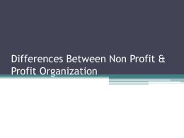 Differences Between Non Profit & Profit Organization