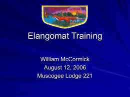 Muscogee Lodge Elangomat Training
