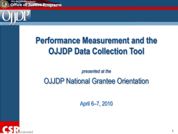 Performance Measures to Data Collection and the DCTAT