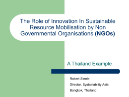 Innovation in NGO Financial Sustainability
