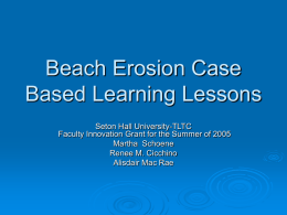 Beach Erosion Case Based Learning Lessons