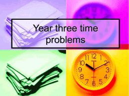 Year two time problems