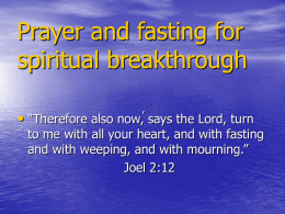 Prayer and fasting for spiritual breakthrough
