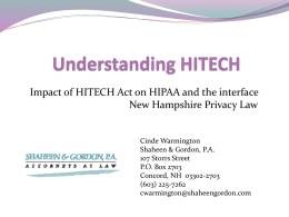 Understanding HITECH - New Hampshire Personal Injury Lawyer