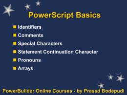 PowerScript Basics - Hyderabad Colleges