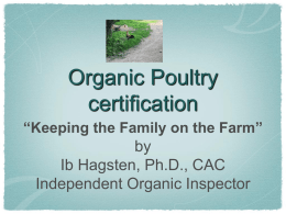 Organic Poultry certification