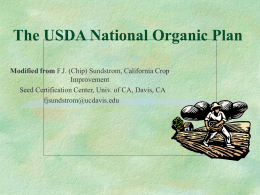 Organic Seed Certification