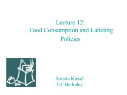 PMB10: Lecture 5 Food Consumption and attitudes