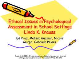 Ethical Issues in Psychological Assessment in School