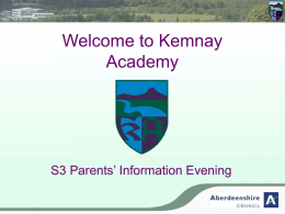 Welcome to the S2 Parents’ Information Evening