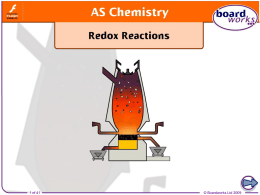 18. Redox Reactions - Thomas Tallis Science Department