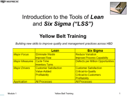 Introduction to Lean and Six Sigma