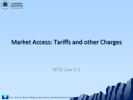 Market Access: Tariffs ad other Charges - uni