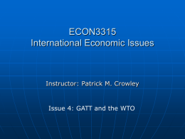 ECON3315 – International Economic Issues