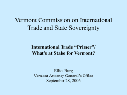 Vermont Commission on International Trade and State