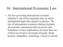 16. International Economic Law