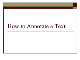 How to Annotate a Text - Central Dauphin School District