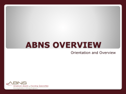 ABNS OVERVIEW - nursing certification
