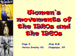 Women's Movements of the 1920s & 1960s