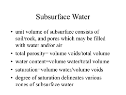 Subsurface Water - University of Florida