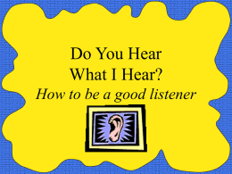 Do you hear what I hear? - Pennsylvania State University