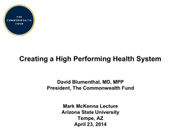 Creating a High Performance Health System